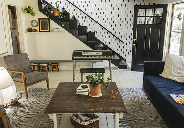 Empty living room in middle class home